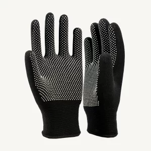 Black Dotted Knit Gloves