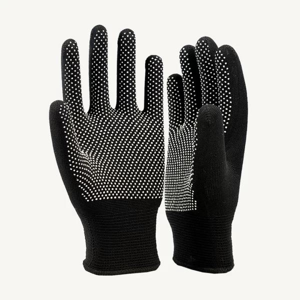 Black Dotted Knit Gloves
